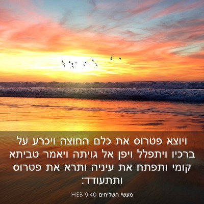 Picture 03 - מעשי השליחים 9:40 HEB - ויוצא פטרוס את כלם החוצה - Bible Verse Picture