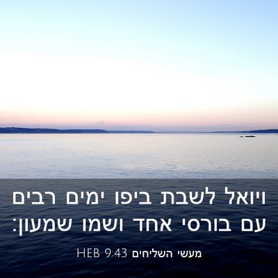 Picture 03 - מעשי השליחים 9:43 HEB - ויואל לשבת ביפו ימים רבים - Bible Verse Picture