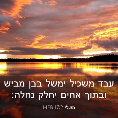 Picture 03 - משלי 17:2 HEB - עבד משכיל ימשל בבן מביש - Bible Verse Picture