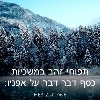 Picture 03 - משלי 25:11 HEB - תפוחי זהב במשכיות כסף דבר - Bible Verse Picture