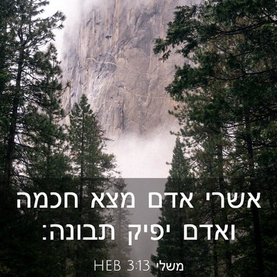 Picture 03 - משלי 3:13 HEB - אשרי אדם מצא חכמה ואדם יפיק - Bible Verse Picture