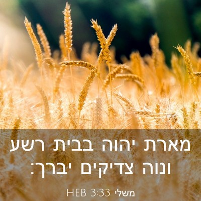 Picture 03 - משלי 3:33 HEB - מארת יהוה בבית רשע ונוה - Bible Verse Picture