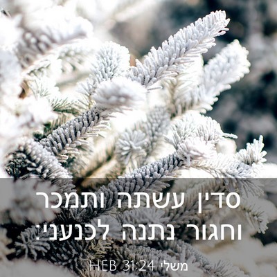 Picture 03 - משלי 31:24 HEB - סדין עשתה ותמכר וחגור נתנה - Bible Verse Picture