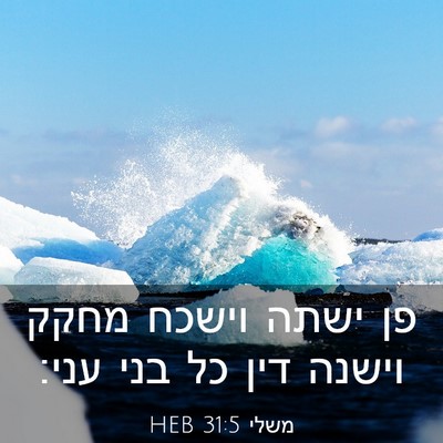 Picture 03 - משלי 31:5 HEB - פן ישתה וישכח מחקק וישנה - Bible Verse Picture