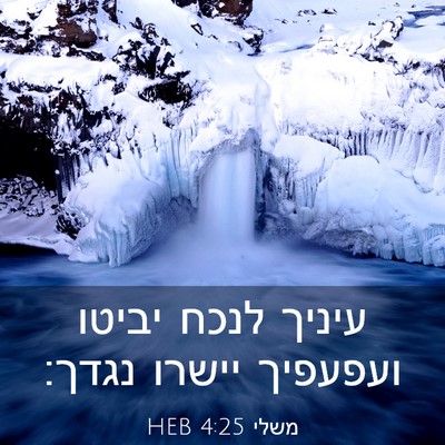 Picture 03 - משלי 4:25 HEB - עיניך לנכח יביטו ועפעפיך - Bible Verse Picture