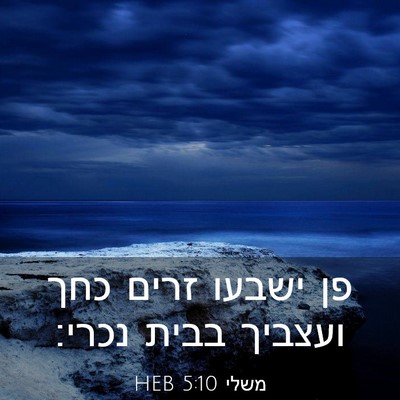 Picture 03 - משלי 5:10 HEB - פן ישבעו זרים כחך ועצביך - Bible Verse Picture
