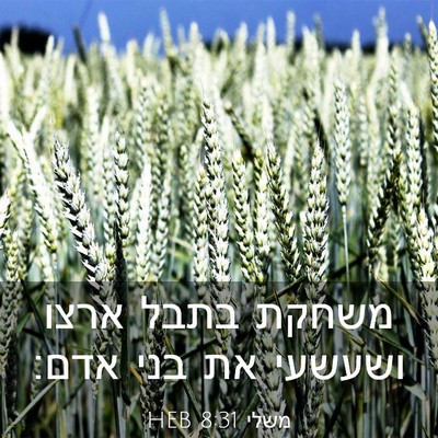 Picture 03 - משלי 8:31 HEB - משחקת בתבל ארצו ושעשעי את - Bible Verse Picture
