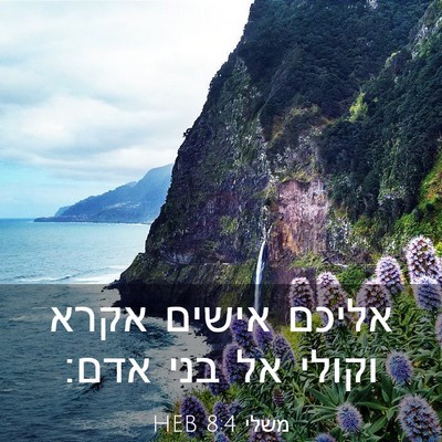 Picture 03 - משלי 8:4 HEB - אליכם אישים אקרא וקולי אל - Bible Verse Picture