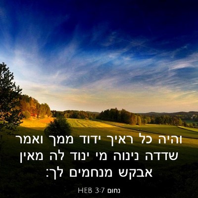 Picture 03 - נחום 3:7 HEB - והיה כל ראיך ידוד ממך ואמר - Bible Verse Picture