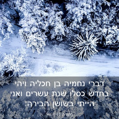 Picture 03 - נחמיה 1:1 HEB - דברי נחמיה בן חכליה ויהי - Bible Verse Picture