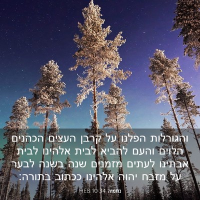Picture 03 - נחמיה 10:34 HEB - והגורלות הפלנו על קרבן - Bible Verse Picture