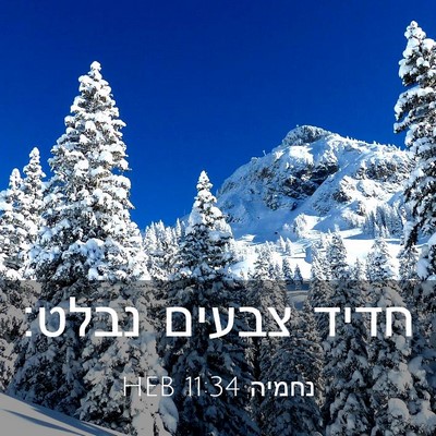 Picture 03 - נחמיה 11:34 HEB - חדיד צבעים - Bible Verse Picture