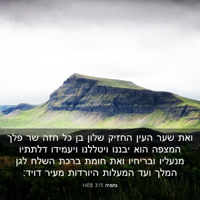Picture 03 - נחמיה 3:15 HEB - ואת שער העין החזיק שלון בן - Bible Verse Picture