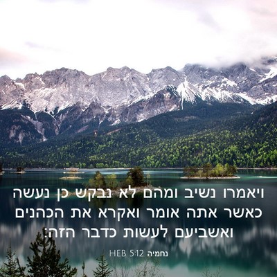 Picture 03 - נחמיה 5:12 HEB - ויאמרו נשיב ומהם לא נבקש כן - Bible Verse Picture