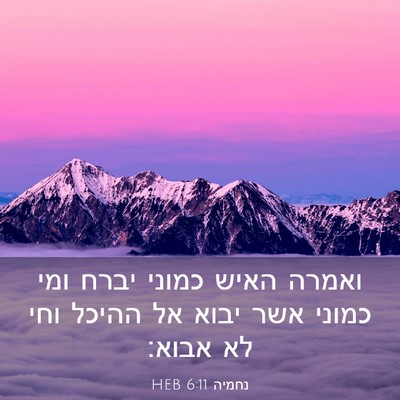 Picture 03 - נחמיה 6:11 HEB - ואמרה האיש כמוני יברח ומי - Bible Verse Picture