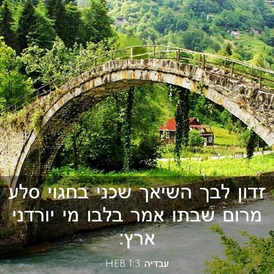 Picture 03 - עבדיה 1:3 HEB - זדון לבך השיאך שכני בחגוי - Bible Verse Picture