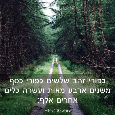 Picture 03 - עזרא 1:10 HEB - כפורי זהב שלשים כפורי כסף - Bible Verse Picture