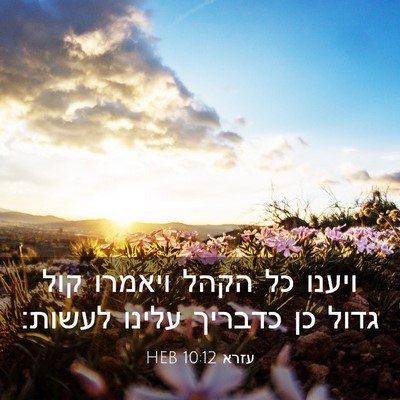 Picture 03 - עזרא 10:12 HEB - ויענו כל הקהל ויאמרו קול - Bible Verse Picture