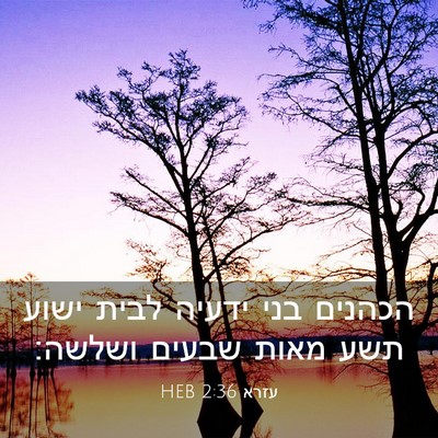 Picture 03 - עזרא 2:36 HEB - הכהנים בני ידעיה לבית ישוע - Bible Verse Picture