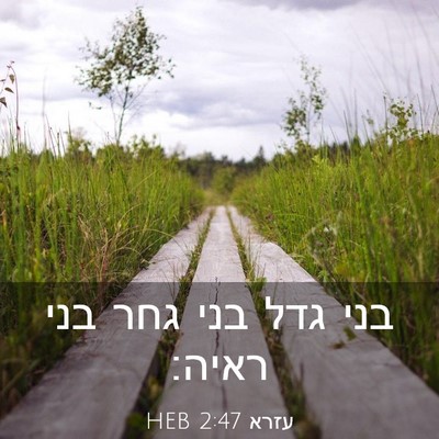 Picture 03 - עזרא 2:47 HEB - בני גדל בני גחר בני - Bible Verse Picture
