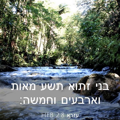 Picture 03 - עזרא 2:8 HEB - בני זתוא תשע מאות וארבעים - Bible Verse Picture