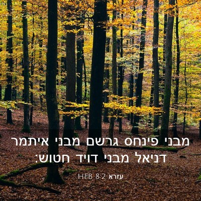 Picture 03 - עזרא 8:2 HEB - מבני פינחס גרשם מבני איתמר - Bible Verse Picture