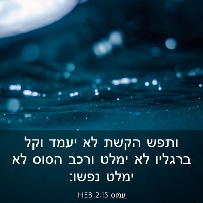 Picture 03 - עמוס 2:15 HEB - ותפש הקשת לא יעמד וקל - Bible Verse Picture