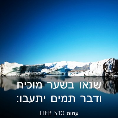 Picture 03 - עמוס 5:10 HEB - שנאו בשער מוכיח ודבר תמים - Bible Verse Picture