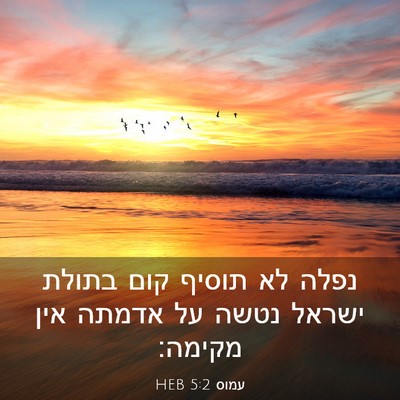 Picture 03 - עמוס 5:2 HEB - נפלה לא תוסיף קום בתולת - Bible Verse Picture