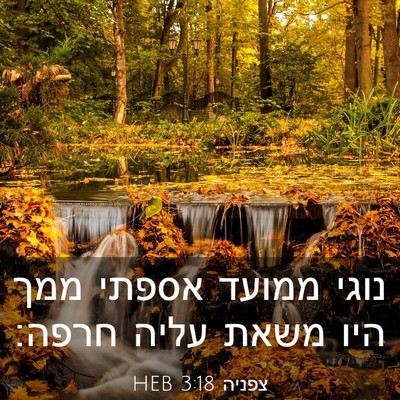 Picture 03 - צפניה 3:18 HEB - נוגי ממועד אספתי ממך היו - Bible Verse Picture