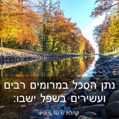 Picture 03 - קהלת 10:6 HEB - נתן הסכל במרומים רבים - Bible Verse Picture