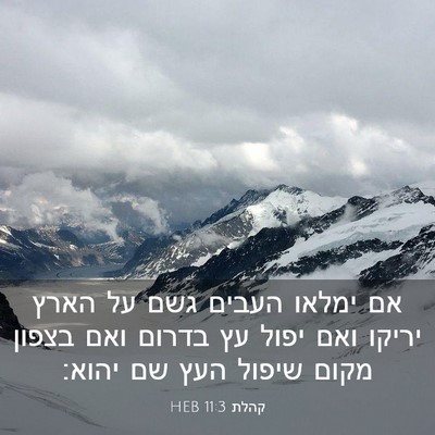 Picture 03 - קהלת 11:3 HEB - אם ימלאו העבים גשם על הארץ - Bible Verse Picture