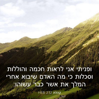 Picture 03 - קהלת 2:12 HEB - ופניתי אני לראות חכמה - Bible Verse Picture