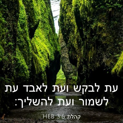 Picture 03 - קהלת 3:6 HEB - עת לבקש ועת לאבד עת לשמור - Bible Verse Picture