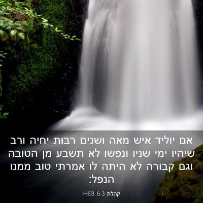 Picture 03 - קהלת 6:3 HEB - אם יוליד איש מאה ושנים רבות - Bible Verse Picture