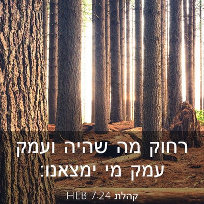 Picture 03 - קהלת 7:24 HEB - רחוק מה שהיה ועמק עמק מי - Bible Verse Picture