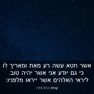 Picture 03 - קהלת 8:12 HEB - אשר חטא עשה רע מאת ומאריך - Bible Verse Picture