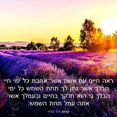 Picture 03 - קהלת 9:9 HEB - ראה חיים עם אשה אשר אהבת כל - Bible Verse Picture