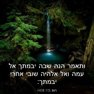 Picture 03 - רות 1:15 HEB - ותאמר הנה שבה יבמתך אל עמה - Bible Verse Picture