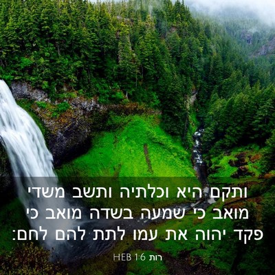 Picture 03 - רות 1:6 HEB - ותקם היא וכלתיה ותשב משדי - Bible Verse Picture