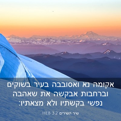 Picture 03 - שיר השירים 3:2 HEB - אקומה נא ואסובבה בעיר - Bible Verse Picture