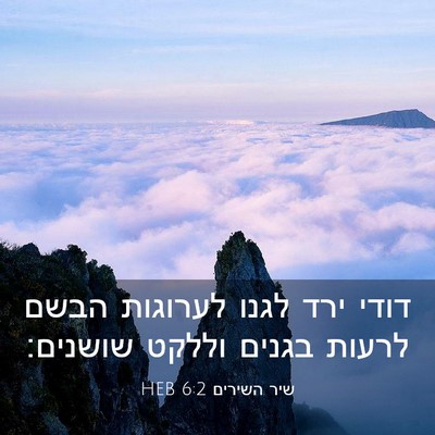 Picture 03 - שיר השירים 6:2 HEB - דודי ירד לגנו לערוגות הבשם - Bible Verse Picture