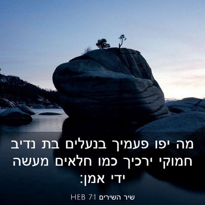 Picture 03 - שיר השירים 7:1 HEB - מה יפו פעמיך בנעלים בת נדיב - Bible Verse Picture