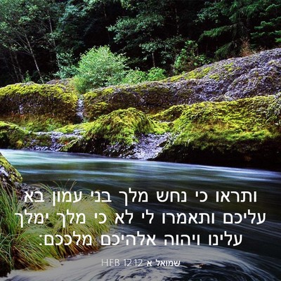 Picture 03 - שמואל א 12:12 HEB - ותראו כי נחש מלך בני עמון - Bible Verse Picture