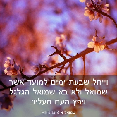Picture 03 - שמואל א 13:8 HEB - וייחל שבעת ימים למועד אשר - Bible Verse Picture