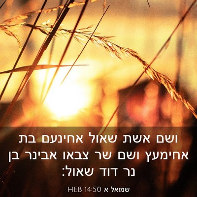 Picture 03 - שמואל א 14:50 HEB - ושם אשת שאול אחינעם בת - Bible Verse Picture