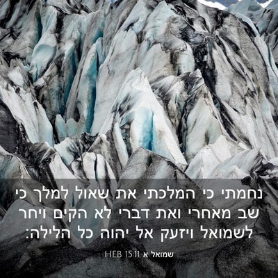 Picture 03 - שמואל א 15:11 HEB - נחמתי כי המלכתי את שאול - Bible Verse Picture