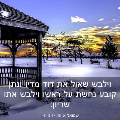 Picture 03 - שמואל א 17:38 HEB - וילבש שאול את דוד מדיו ונתן - Bible Verse Picture