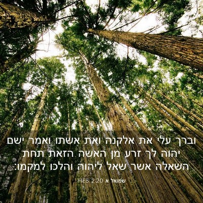 Picture 03 - שמואל א 2:20 HEB - וברך עלי את אלקנה ואת אשתו - Bible Verse Picture