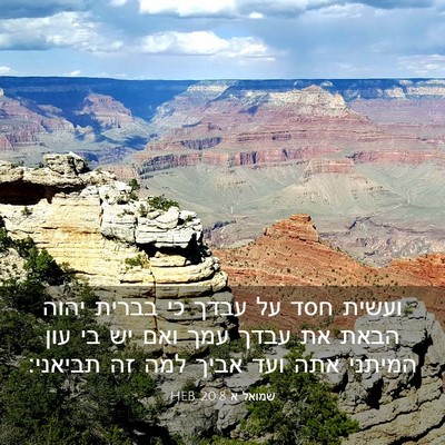 Picture 03 - שמואל א 20:8 HEB - ועשית חסד על עבדך כי בברית - Bible Verse Picture